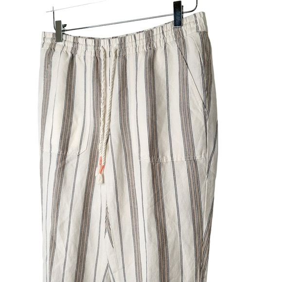 J. Jill Linen Striped Drawstring Casual Pants Small - Picture 2 of 8
